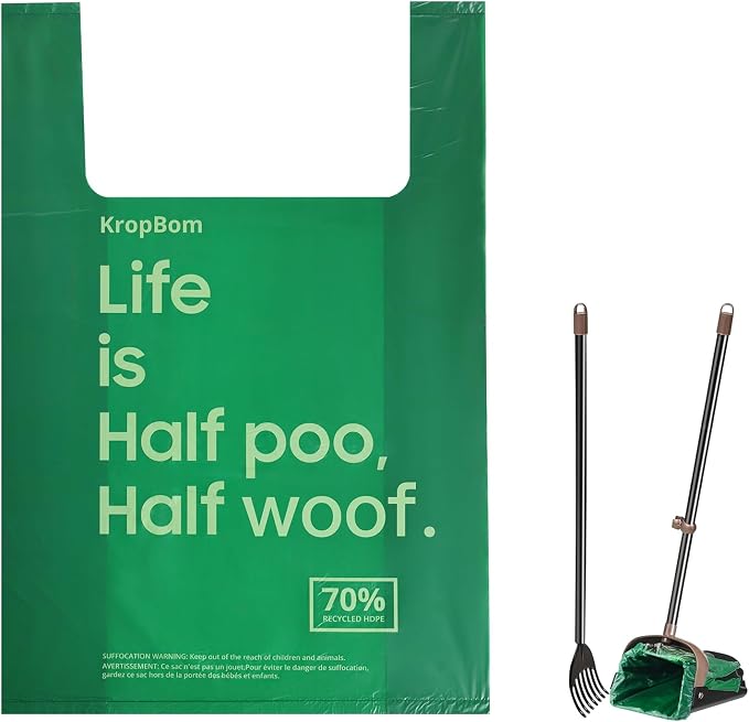 60 Count Extra Large Dog Poop Bags for A&H Swivel Bin Pooper Scooper, Pet Waste Bags with Handle for Dog Poop Cat Litter, Heavy Duty Leakproof Unscented (Only Dog Poop Bags)