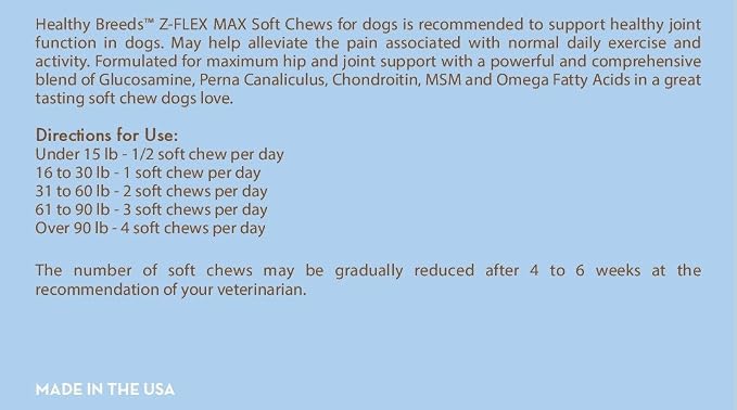 Healthy Breeds German Wirehaired Pointer Z-Flex Max Hip and Joint Soft Chews 50 Count
