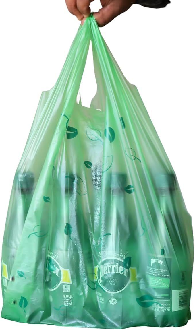 T-shirt Green Plastic Bag (120 ct.) Doggy Poop Bags with Handles Compatible with Arm & Hammer Swivel Bin & Rake pooper scooper Cat Waste Bags (120 ct.)