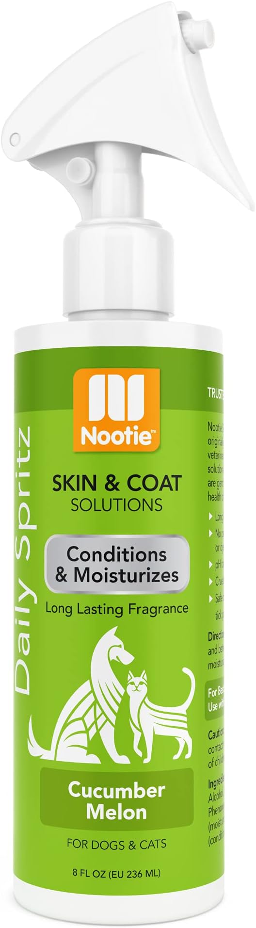 Nootie Cucumber Melon Spritz for Dogs & Cats, Long-Lasting | 8oz, spray-in conditioner, no rinse needed, easy daily use