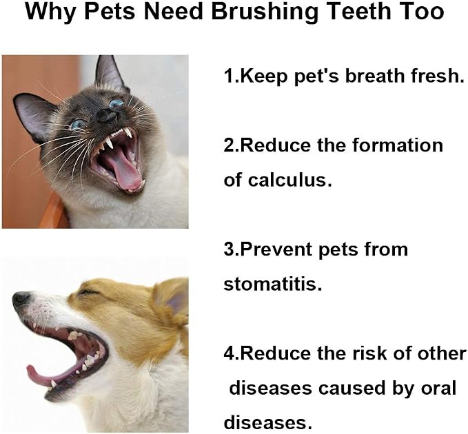 3-Sided Pet Toothbrush for Dogs & Cats, Soft Bristles Dental Care Brush, Non-Slip Handle, Gentle Teeth Cleaning for Puppies, Kittens & Small Pets