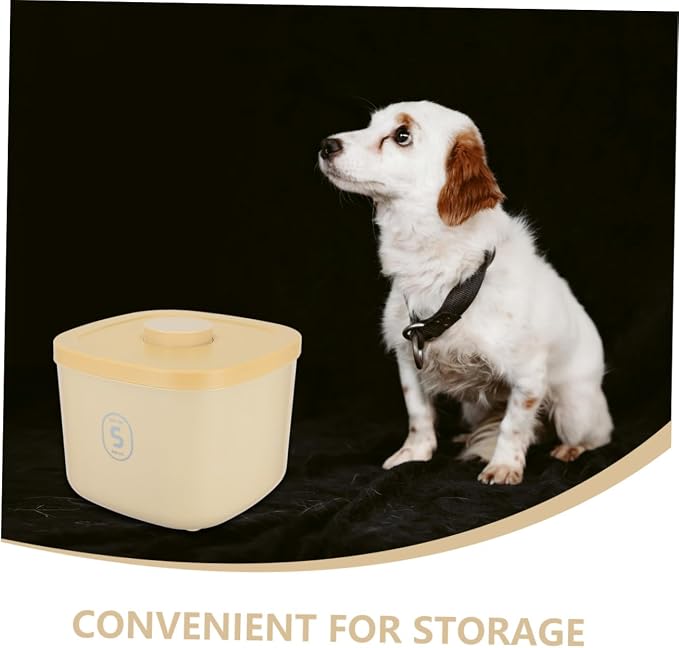 UPKOCH Small Yellow Vacuum Pet Food Storage Container Airtight Dog and Cat Food Bin with Large Capacity Moisture-proof Plastic Bucket