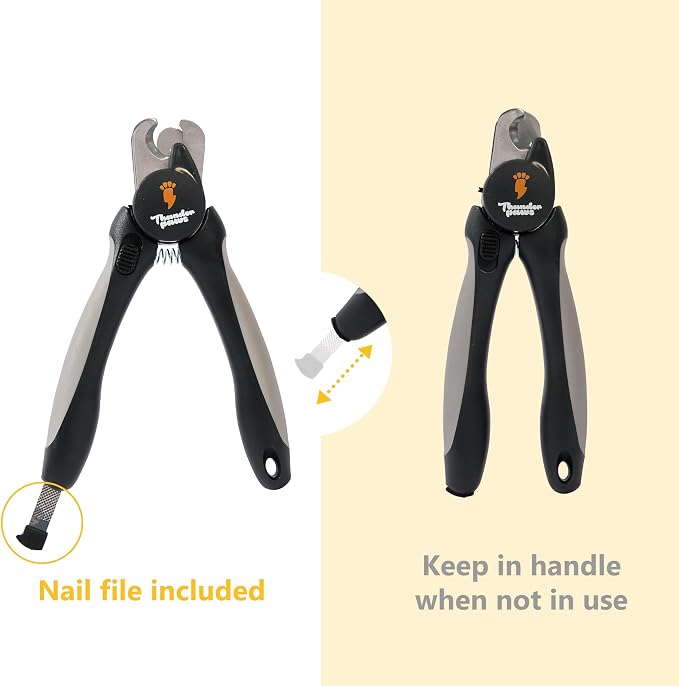 LED Dog Nail Clippers with Protective Guard - Grey