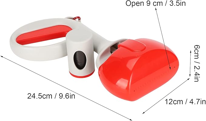 Pet Poop Scooper, Portable Waste Cleaner Pet Toilet Picker Dog Cat Poop Picker with High Strength Materials and Springs(Red) Pooper Scoopers
