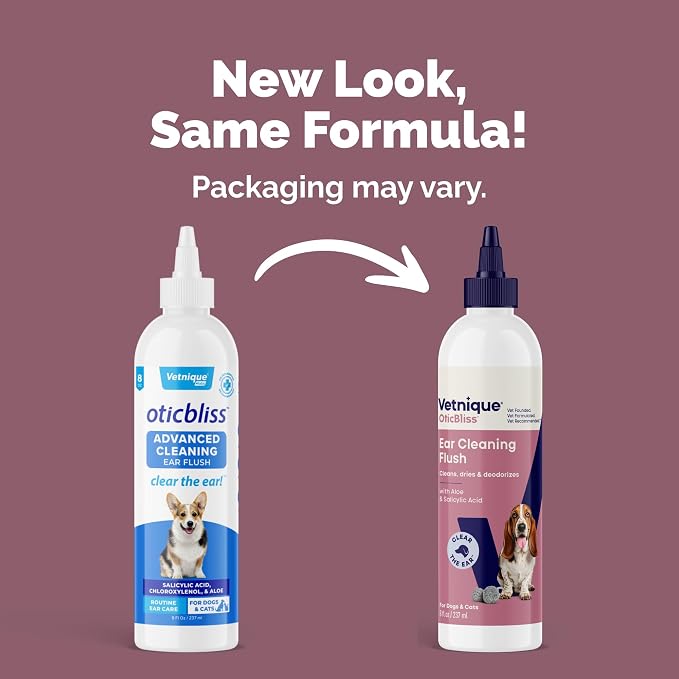 Vetnique Oticbliss Dog Ear Cleaner Flush with Odor Control, 8oz