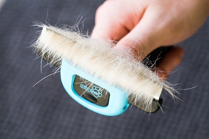 Chirpy Pets Pet Grooming Brush for Shedding, Black