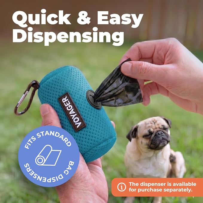 Best Pet Supplies Dog Poop Bags for Waste Refuse Cleanup, Doggy Roll Replacements for Outdoor Puppy Walking and Travel, Leak Proof and Tear Resistant, Thick Plastic - Black (Unscented), 600 Bags