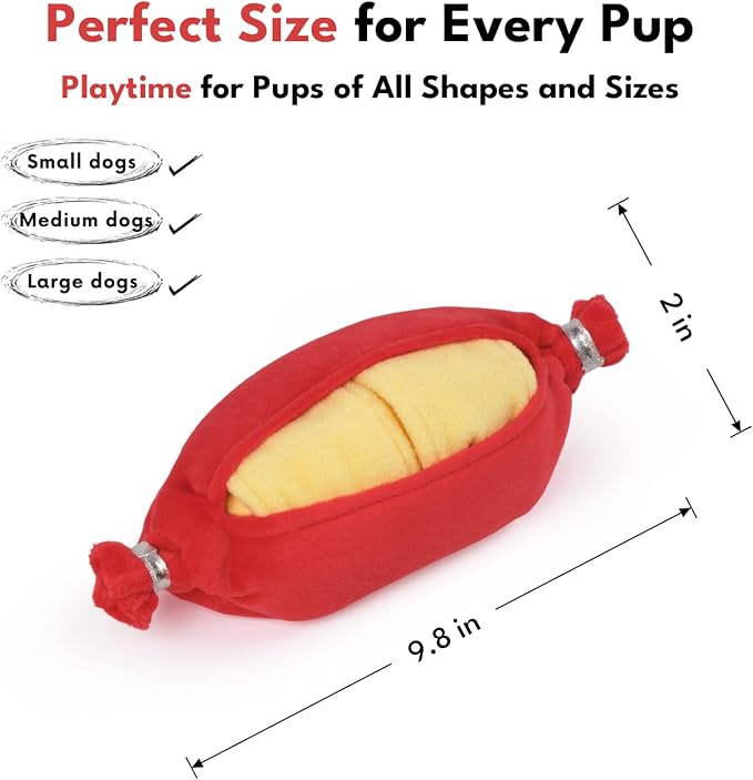 CHEWFFON Snuffle Dog Toy, Interactive Crinkle Toy for Enrichment | Puzzle Sausage, Treat Pockets, to Keep Them Busy, Nose Work Toy for Boredom, for Small Medium Large Dogs