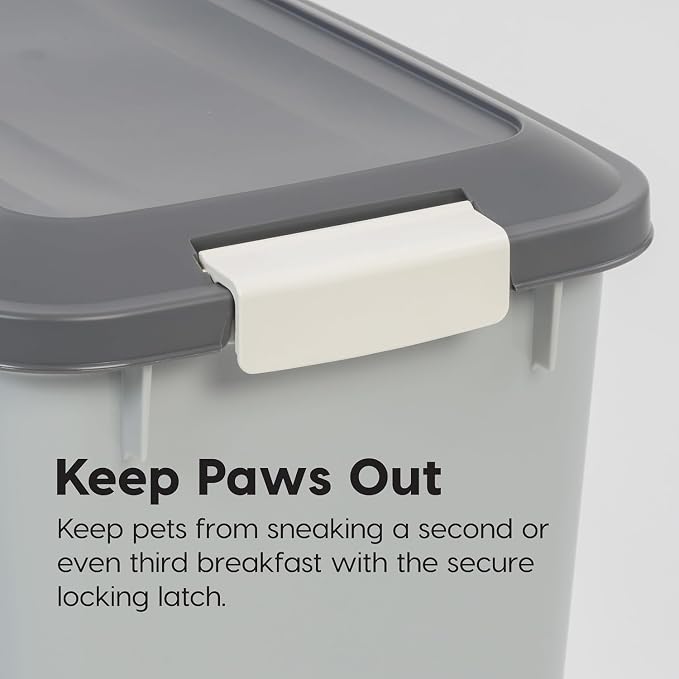 IRIS USA Dog Food Storage Container, Up to 54 lbs, Gray/Dark Gray