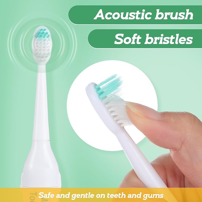 ibasenice Electric Pet Toothbrush 7.48In 1.94oz Sonic Plaque Remover – Gentle Waterproof Travel Brush for Dogs & Cats