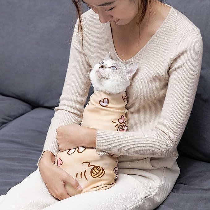 35.5" Extra Large Cat Grooming Wrap for Large Cats & Small Dogs Anti-Escape, CUTE PATTERN(35.5" ), Large