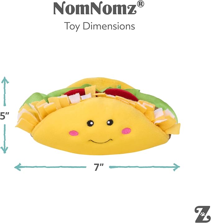 ZippyPaws NomNomz Dog Squeaky Toys to Keep Them Busy - Taco & Avocado | Funny Food Plush for Small & Medium Dogs, Cute Stuffed Puppy Toy, Pet Products, Gift for Dogs of All Breeds, Soft and Cuddly