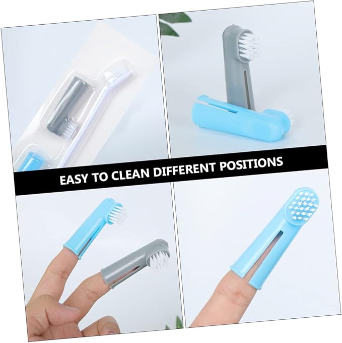 Hemoton 3pcs Pet Toothbrush Professional Dog and Cat Teeth Cleaning Kit Finger Brushes for Gentle Oral Care and Safe for Gums and Teeth
