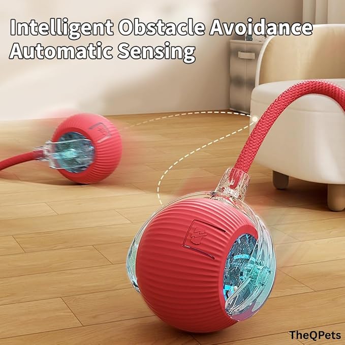 Interactive Cat Toy Ball – Automatic Self-Moving, Motion-Activated, USB-Rechargeable, Quiet LED Chase Modes, Indoor Exercise & Enrichment for Bored Cats & Kittens