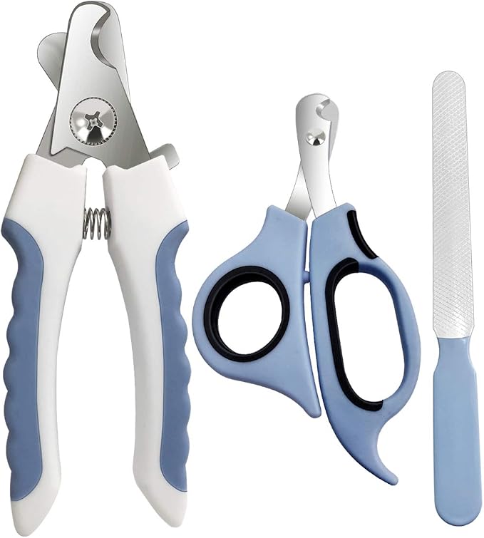 Pet Nail Clippers & Trimmers Set, Razor Sharp, Blue