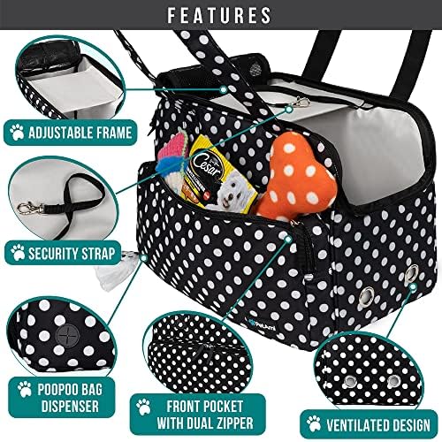 PetAmi Small Dog Purse Carrier, Airline Approved, Soft-Sided Tote, Polka Dot