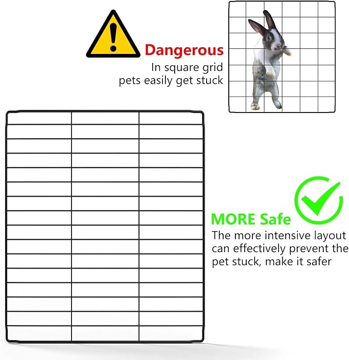 LURIVA DIY Small Animal Playpen, Pet Playpen, Guinea Pig Cages, Rabbit Playpen, Dog Puppy Playpen, Indoor Metal Wire Yard Fence, 15 X 12 Inch, 12 Panels, Black