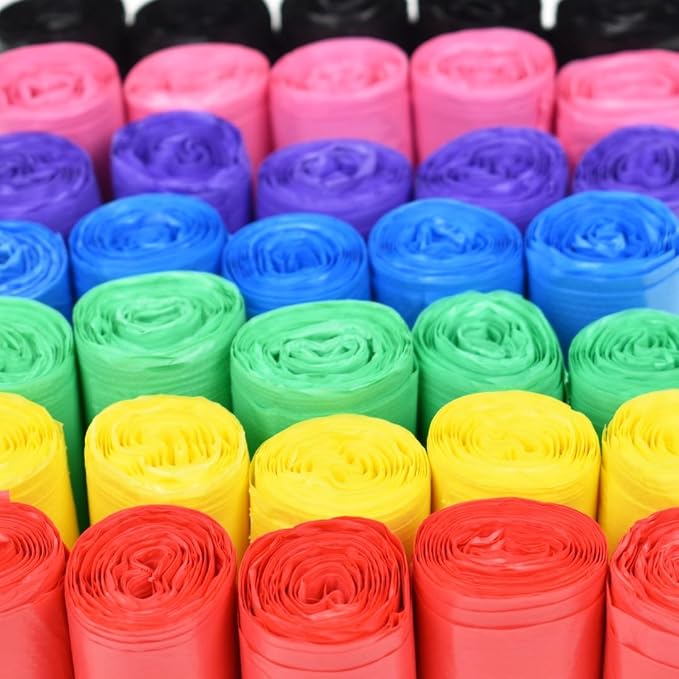Large Dog Waste Bags on a Roll with Easy Tie Handles, Extra Thick and Strong Poop Bags, 5.5 x 5.5 x 17 Inches