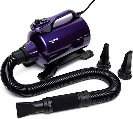 Dog Dryer High Velocity Pet Dog Grooming Force Hair Dryer/Blower 5.0HP | Super cyclone 5.0HP high velocity blower dryer for professional dog pet grooming, purple SHD-2600P