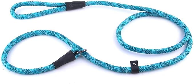 Max and Neo Rope Slip Lead Reflective 5 Foot - We Donate a Leash to a Dog Rescue for Every Leash Sold (Teal, 5FT X 1/2")