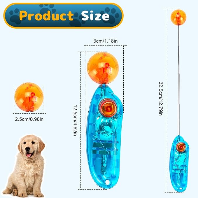 DuDuDog Dog Training Clicker with Retractable Target Stick