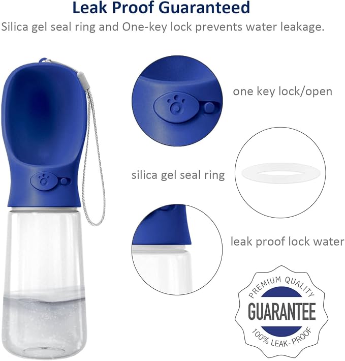 WePet Portable Dog Water Bottle with Food Container, 19oz+6oz