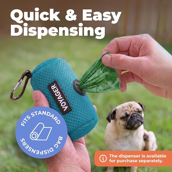 Best Pet Supplies Dog Poop Bags for Waste Refuse Cleanup, Doggy Roll Replacements for Outdoor Puppy Walking and Travel, Leak Proof and Tear Resistant, Thick Plastic - Green (Scented), 300 Bags