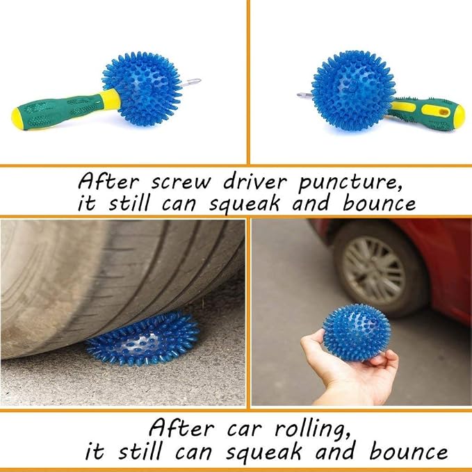 S-Lifeeling EEToys TPR Bouncy Floating Spiky Ball Squeaky Toy, 2-Pack