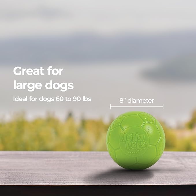 Jolly Pets Large Jolly Soccer Ball, Floating-Bouncing, 8in, Green Apple