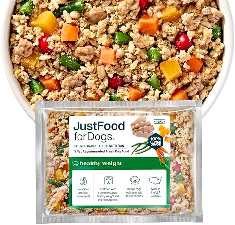 JustFoodForDogs Fresh Frozen Healthy Weight Dog Food, Topper - Pork, 21 Pk