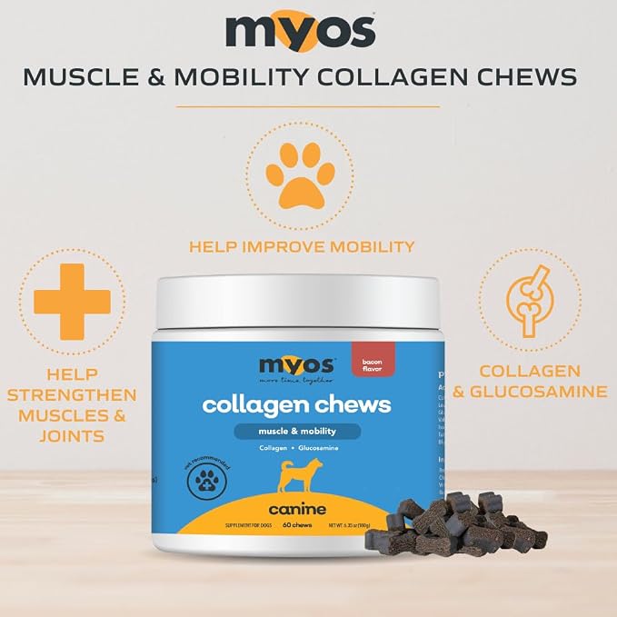 MYOS Canine Muscle & Mobility Chews - Dog Joint Supplement - 60 Count