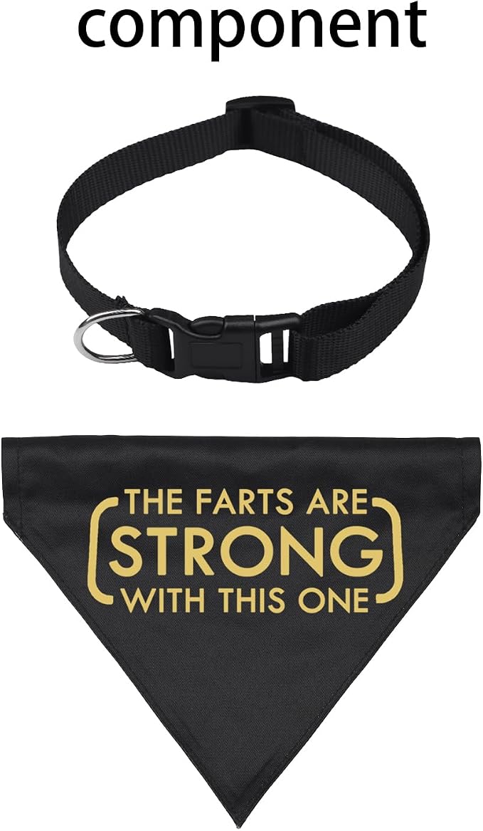 JXGZSO 1 Piece The Farts are Strong with This One Dog Bandana Funny Dog, One Size, Polyester
