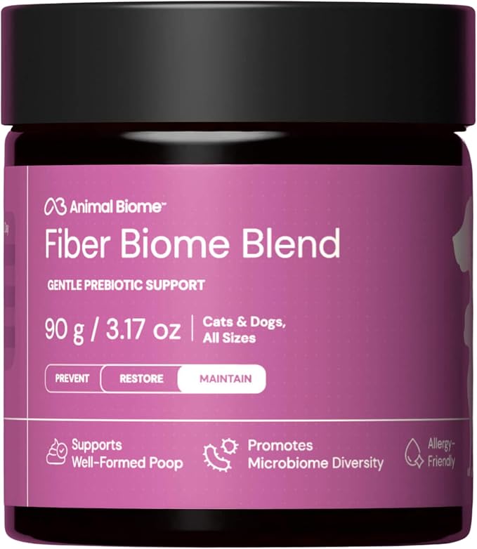 Animal Biome Fiber Blend for Dogs & Cats, Prebiotic Fiber Supplement, 90g