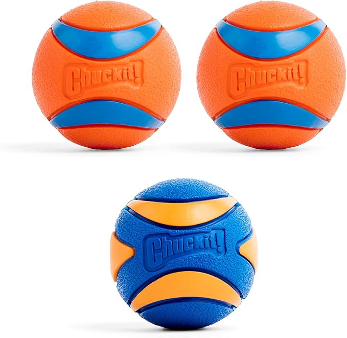 Chuckit! Ultra & Squeaker Ball Dog Toy, Medium, 2.5in, 3-Pack