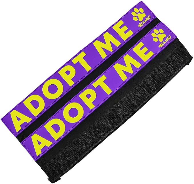 Max and Neo Leash Sleeves Adopt ME - We Donate 1 for 1 to Dog Rescues for Every Product Sold (Purple/Double)