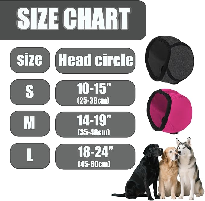 Dog Ear Muffs Noise Protection, Dog Ear Covers for Bath, Dog Quiet Ear Wrap, Waterproof Dog Calming Hoodie for Hematoma, Bathing, Drying, Swim& Noise Anxiety Relief