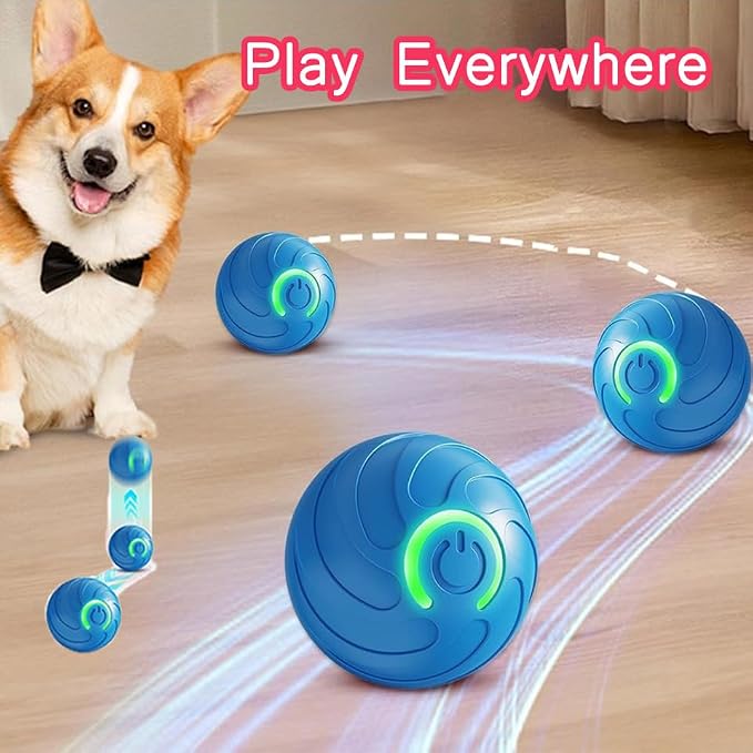 2PCS Smart Jumping Ball for Dogs,Duraspin Dog Bouncing Ball,Automatic Rolling,Interactive Bouncing Toys for Small Dogs,Puppy Toys,Dog (Orange+Blue)
