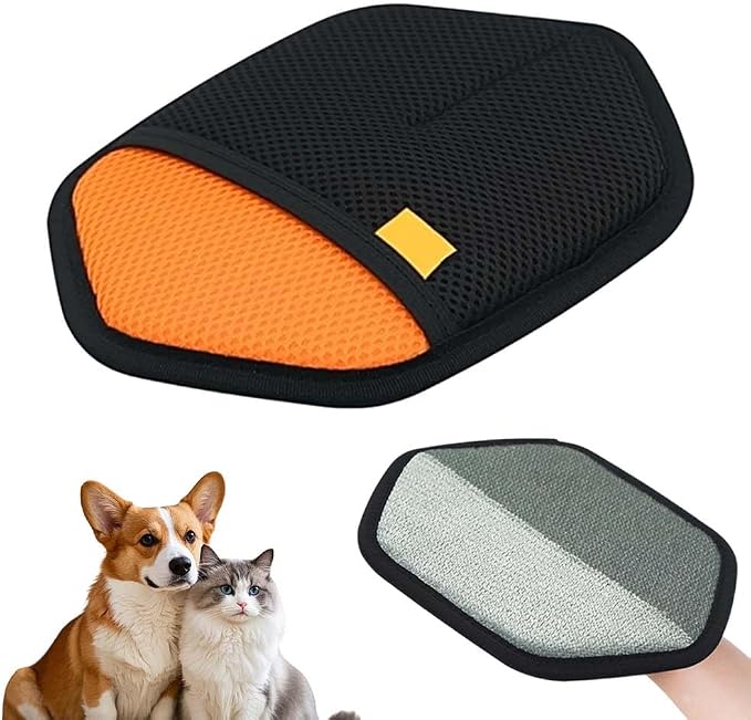 Pet Hair Removal Glove for Cats & Dogs, 2026 New Pet Hair Remover for Laundry, Reusable Electrostatic Pet Hair Remover Gloves (Orange)