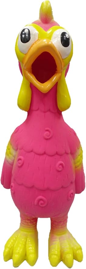 Latex Chicken Design with Swirl Pattern Dog Toy (Pink)