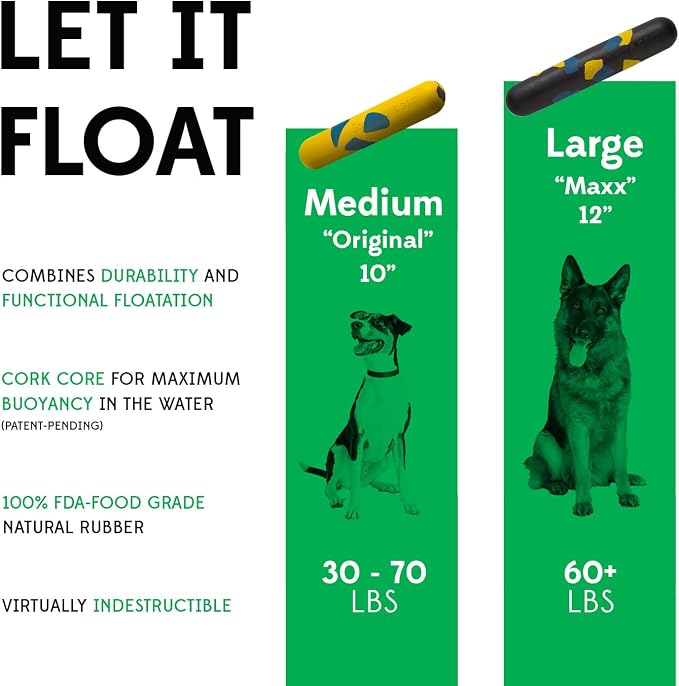 Goughnuts Large Water Stick, Floating Dog Toy, 60+ lbs