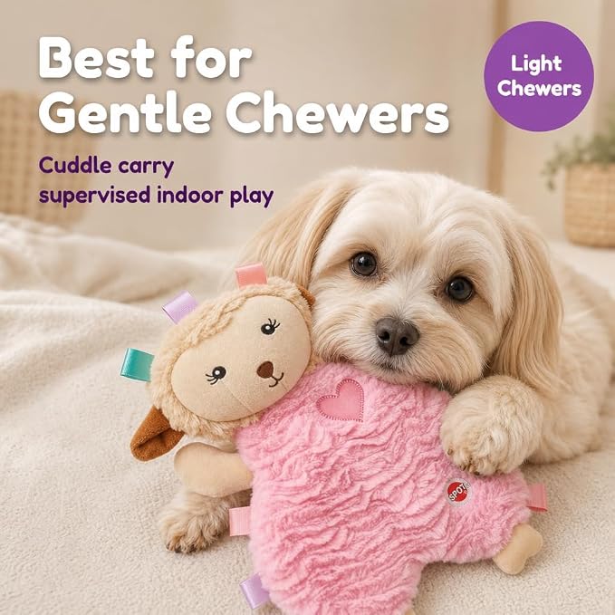 SPOT Soothers Tabbie Lambie Dog Toy - 12in Stuffing-Free Calming Plush with Lavender Scent & Squeaker for Puppies & Small Dogs, Separation Anxiety Relief - 1 of 3 Assorted Colors, Sent at Random