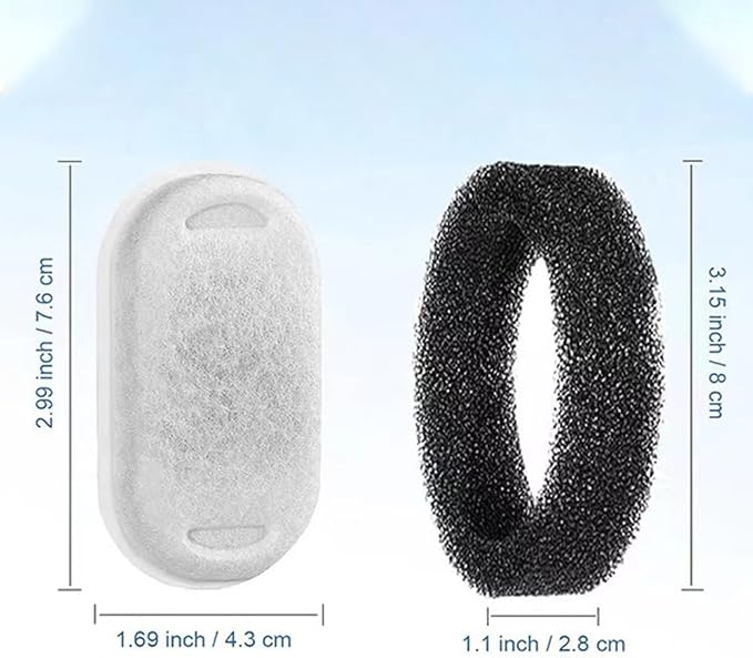 Cat Water Fountain Filters,8Pcs Cat Fountain Filters,8 Sponges Multi-Layer Filtration System for 3.2L Stainless Steel Cat Water Fountain,Cat Water Fountain Filters Accessories