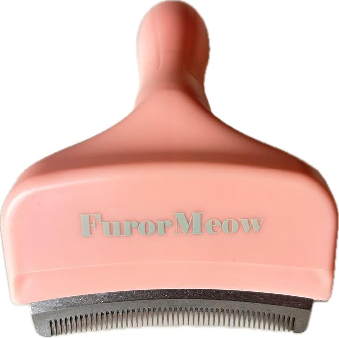 Pet Deshedding Tool with Curve Blade, Small, Small, Stainless Steel, Pink