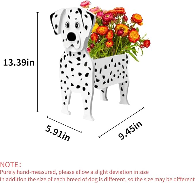 Dalmatian Dog Planter Pots, Animal Shaped Flower Pot