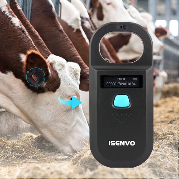 Pet Microchip Scanner, 15 Digit Pet Chip Scanner, Rechargeable(190A) | Support EMID FDX-B (ISO11784/11785) 134.2kHz/125kHz, Portable, Fast Scan, RFID Microchip Scanner for Animal/Pet/Pig/Dog/Cat
