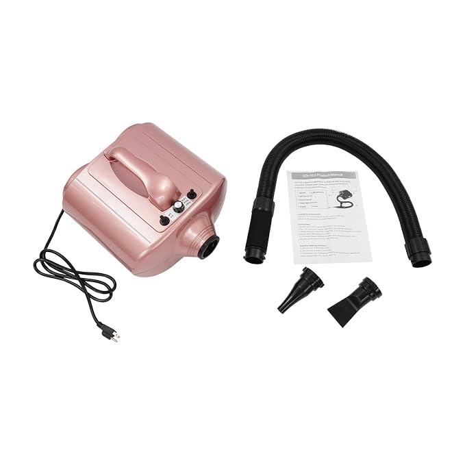 Pet Grooming Hair Dryer, 3600W Dog Pets Blower, Double Motor High Performance Pet Grooming Dryer, 77~149℉ Adjustable High Velocity Professional Dog Hair Drying Blower (Pink)