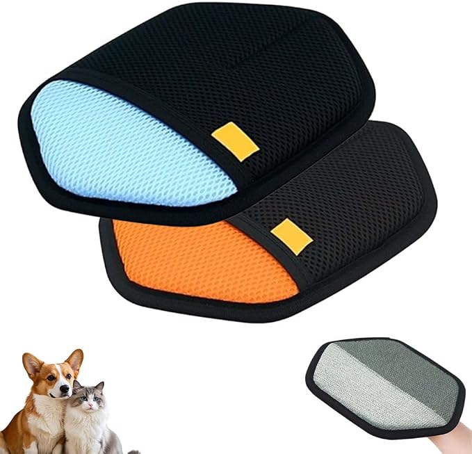 Pet Hair Removal Glove for Cats & Dogs, 2026 New Pet Hair Remover for Laundry, Reusable Electrostatic Pet Hair Remover Gloves (Blue+Orange)