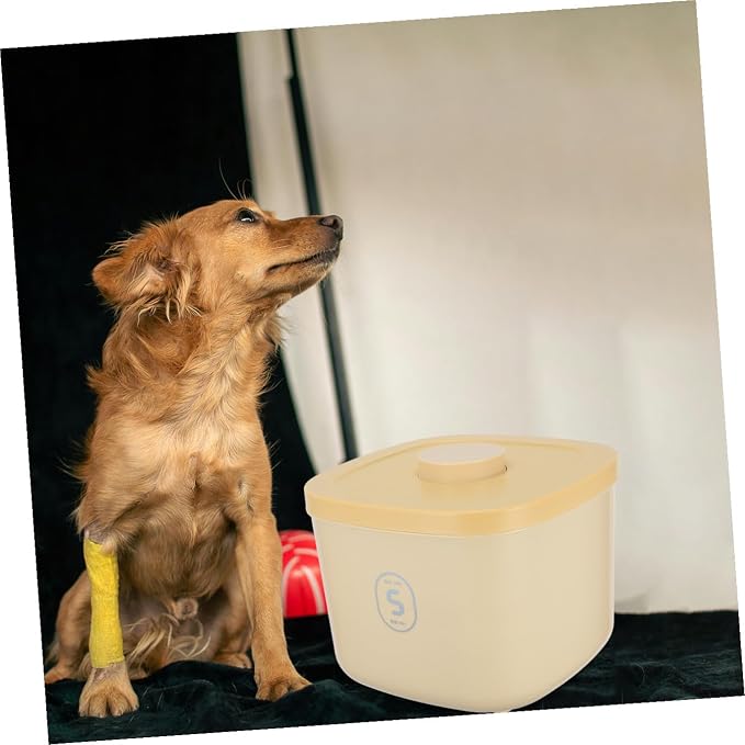 SUPVOX Airtight Small Dog Food Container Vacuum-sealed Pet Food Storage Bucket Moisture-proof Cat Treat, Small, Yellow