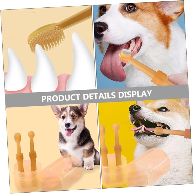 Pet Toothbrush Set for Dogs and Cats Toothbrushes with Box Lightweight and Portable Oral Care Tool for Healthy Teeth and Gums Non-Slip Handle for Comfortable Use