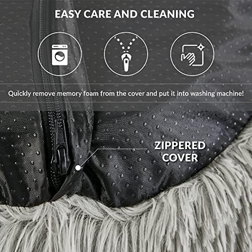 Friends Forever Serena Calming Donut Dog Bed, Grey